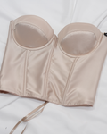 CORSET DE SATEN CHAMPAGNE